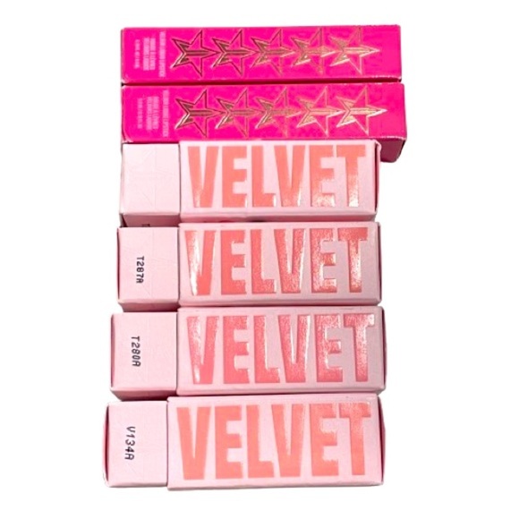JEFFREE STAR 2 VELOURS LIQUID LIPSTICK GLOSSES 4 VELVET TRAP LIPSTICK BUNDLE - Picture 2 of 14